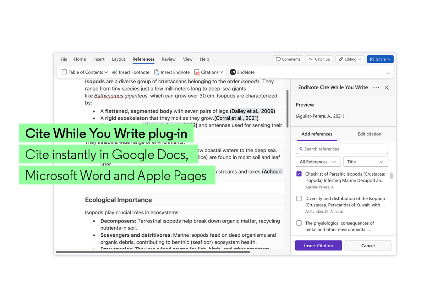 Cite While You Write plugin