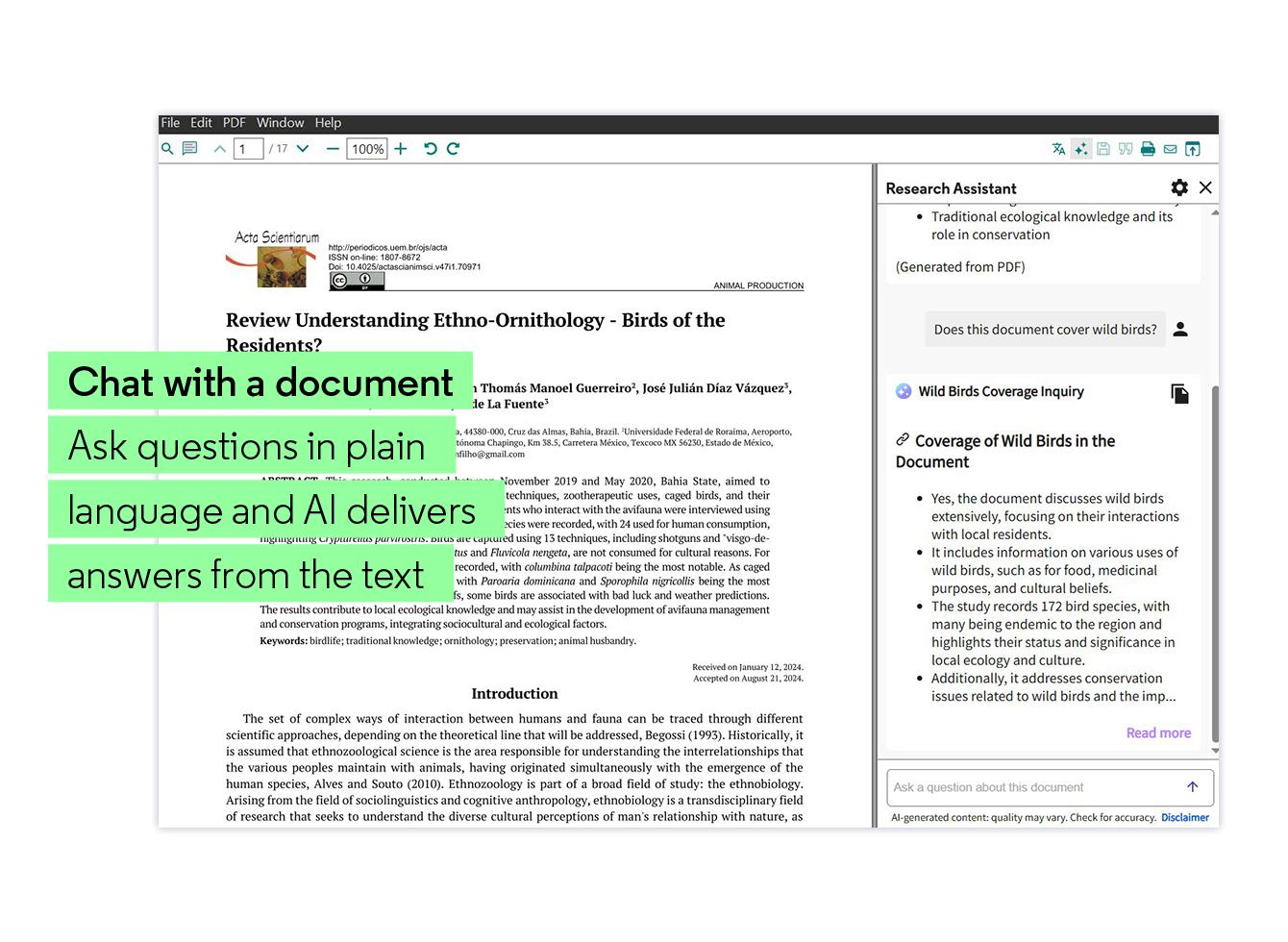 Chat with a document