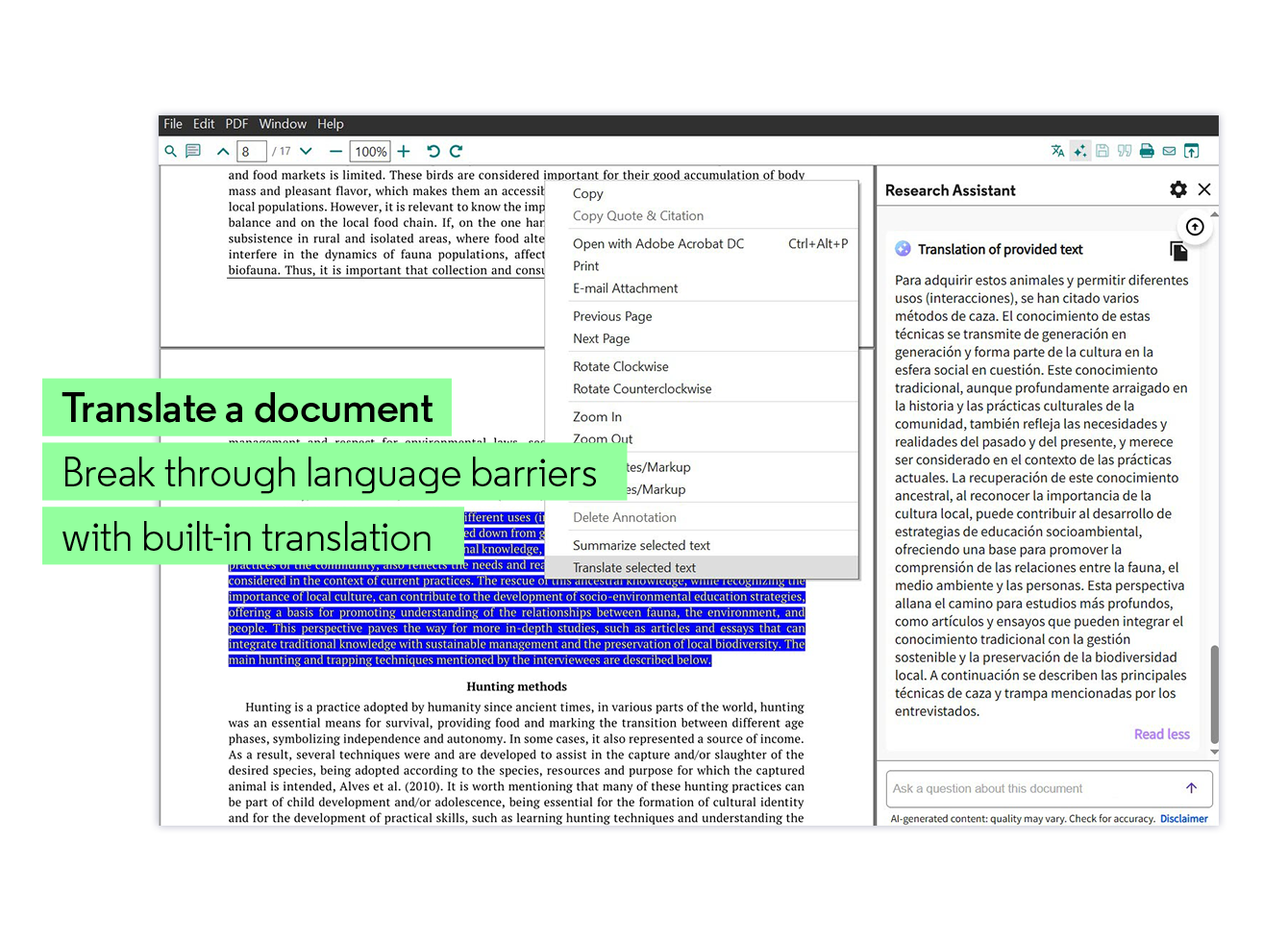 Translate a document