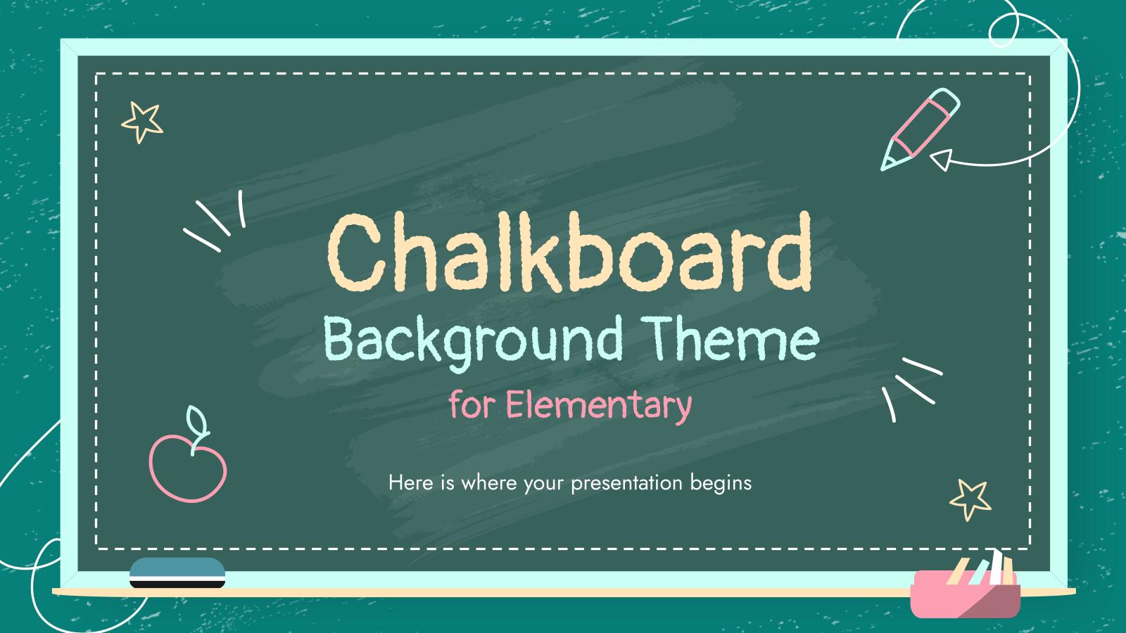 Chalkboard Background Theme for Elementary presentation template 