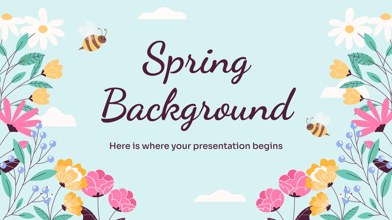 Spring Background presentation template 