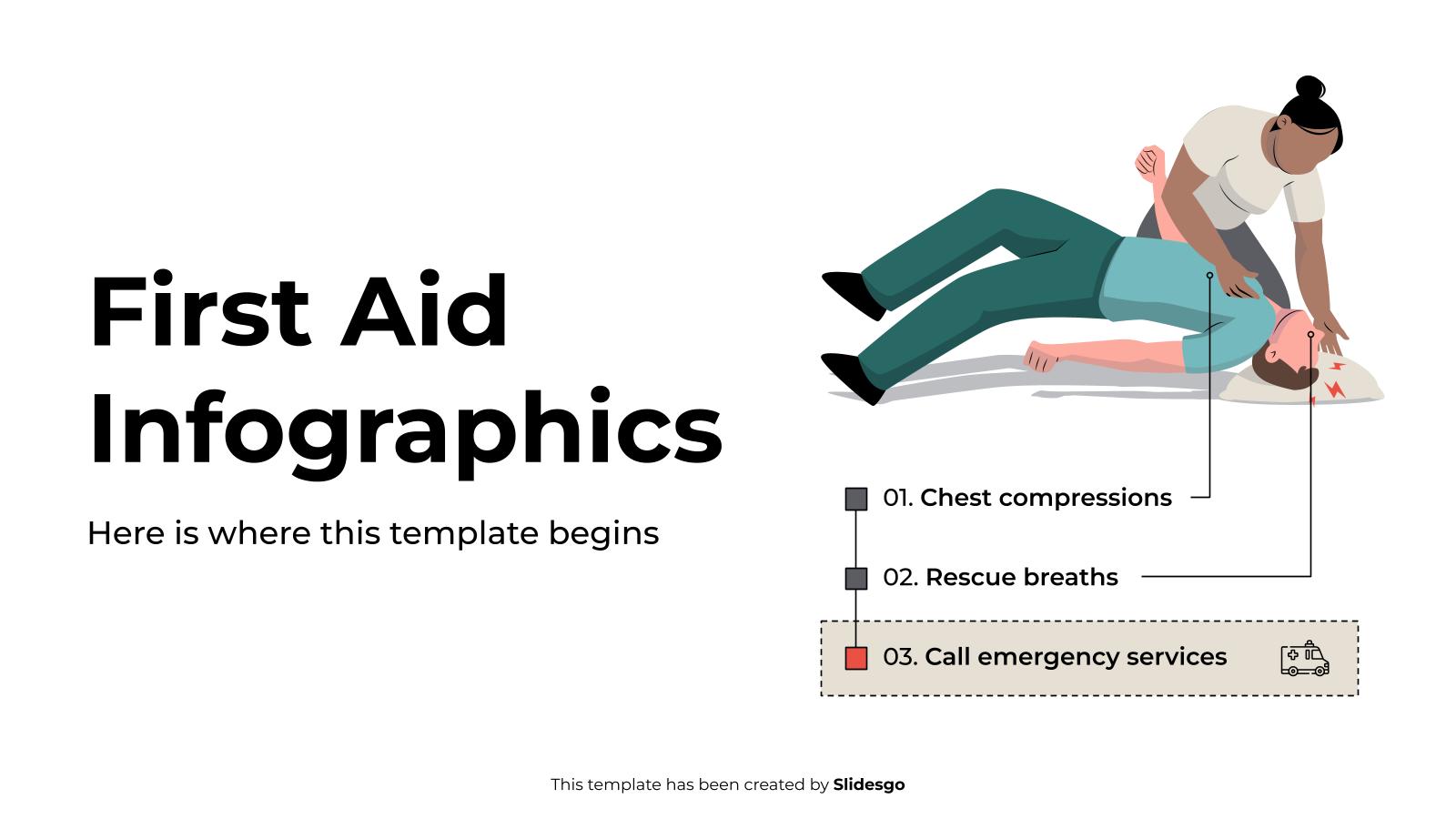 First Aid Infographics presentation template 